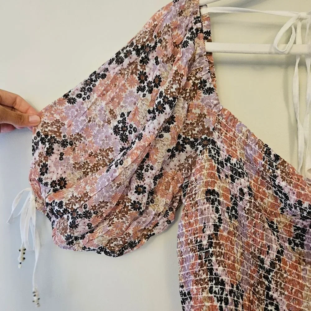 Free People Smocked Cropped Blouse